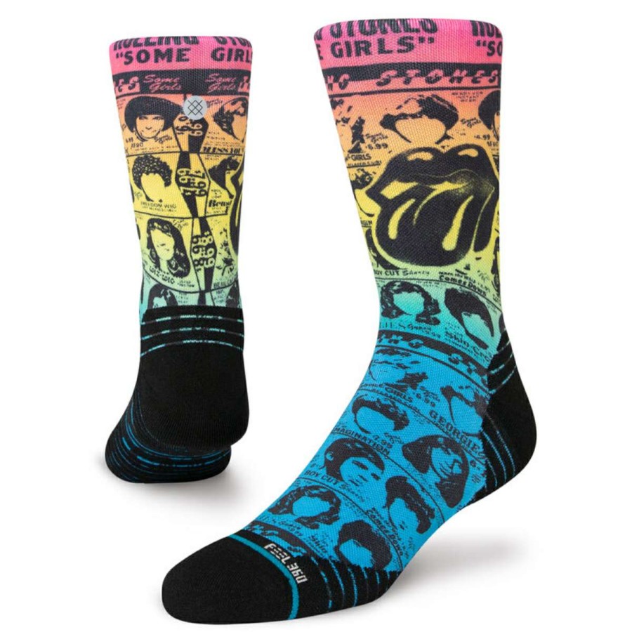 Womens Clothing * | Large Choice Stance The Rolling Stones X Crew Socks