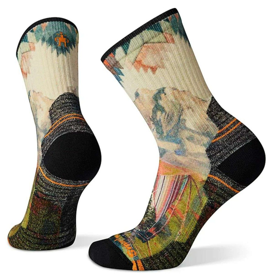 Womens Clothing * | Discount Online Smartwool Hike Light Cushion Mountain Print Crew Socks Womens