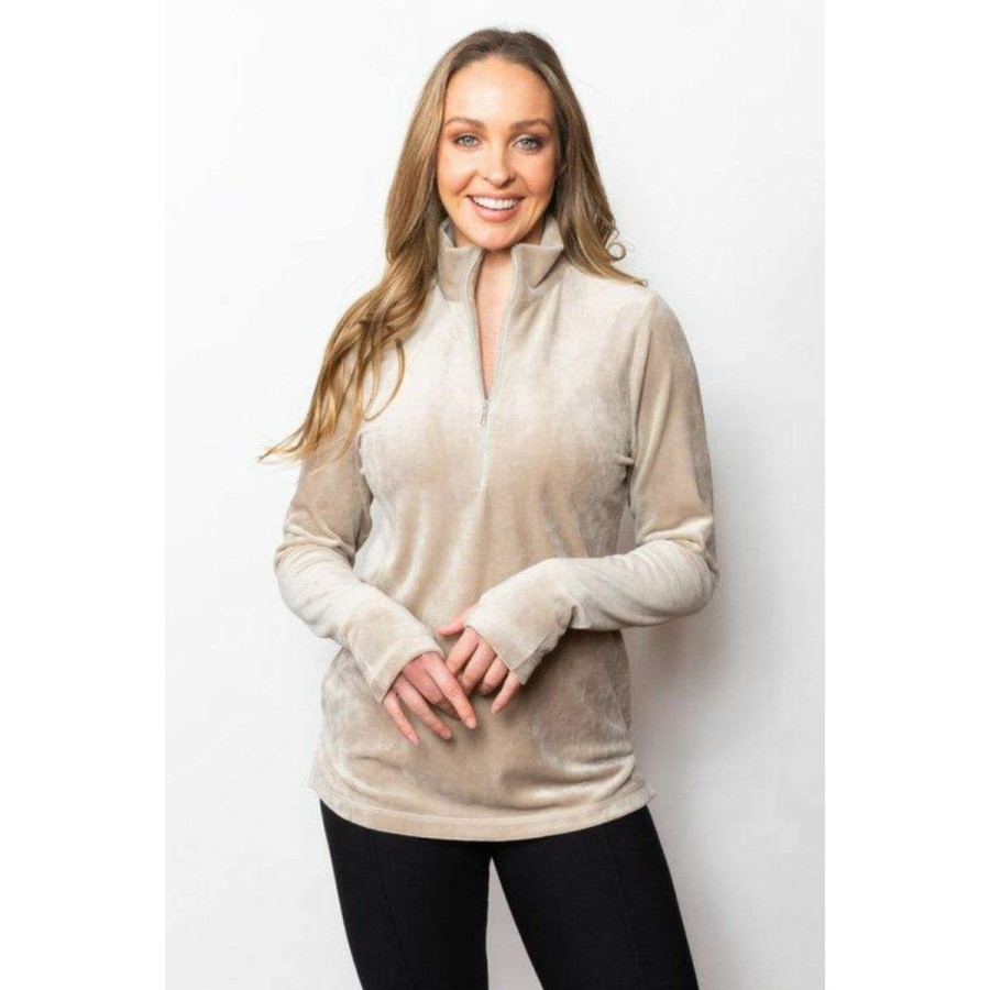 Womens Clothing * | Quality Guarantee Sno Skins Plush Microfleece Zip Neck Womens