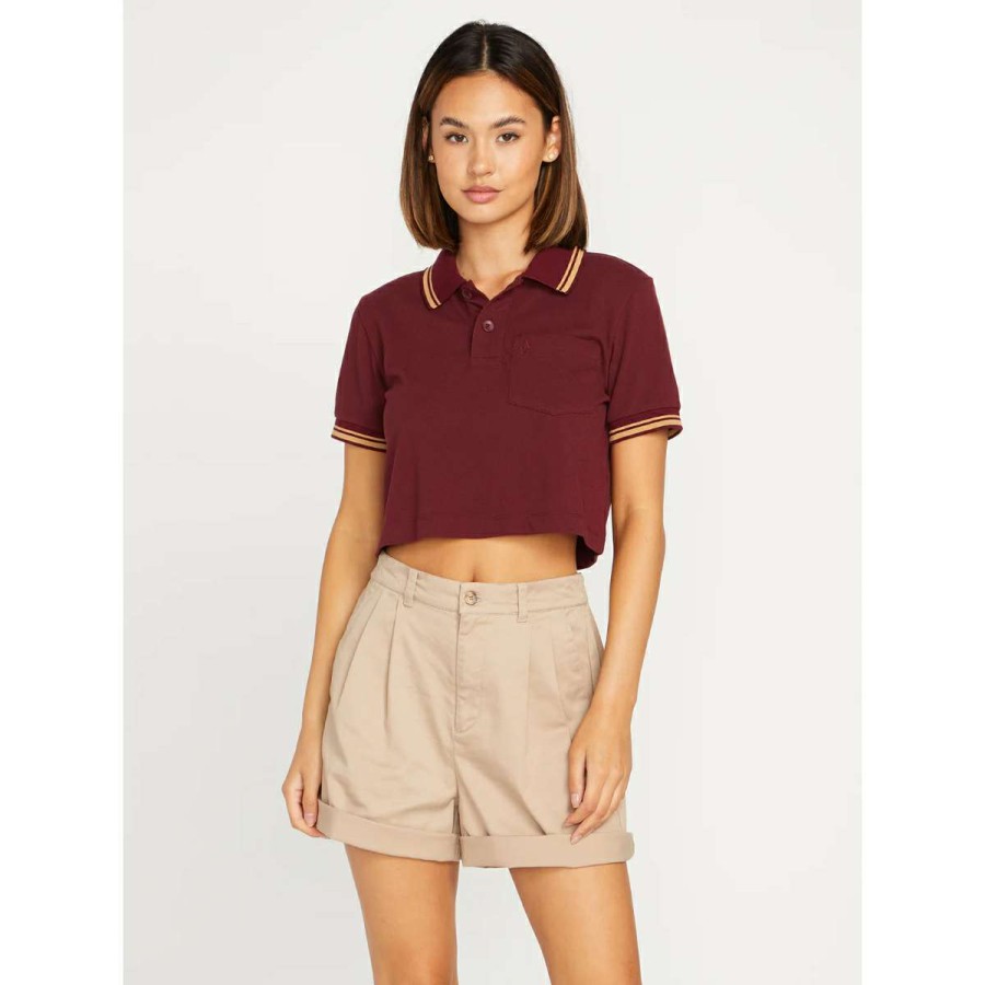 Womens Clothing * | Discount Online Volcom Poolup Polo Short Sleeve Shirt Womens