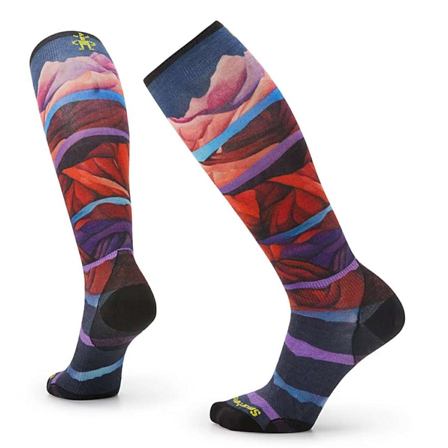 Womens Clothing * | Premium Smartwool Ski Zero Cushion Print Over The Calf Socks Womens