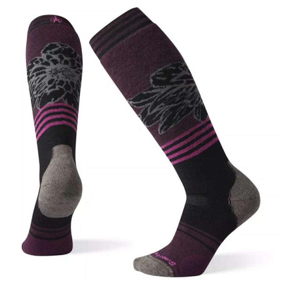 Womens Clothing * | Lower Prices Smartwool Phd Snow Medium Traced Dahlia Pattern Socks Womens